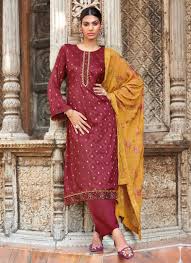 Embrodiery Jacquard Salwar Suit